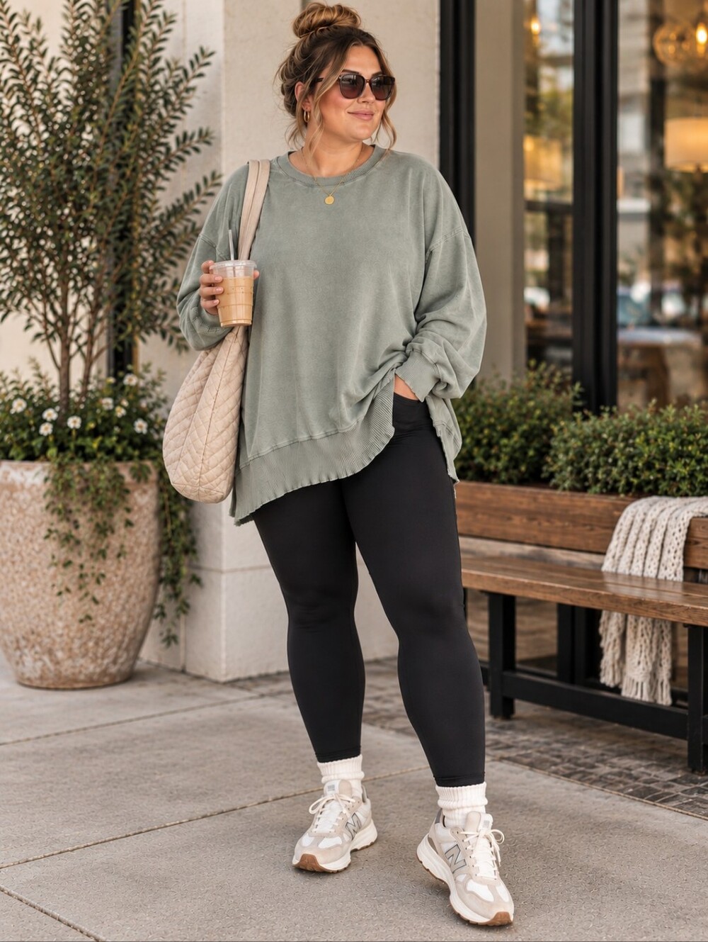 Jane & Delancey Mineral Wash Pullover Sweatshirt 3X Green Drop-Shoulder Lounge